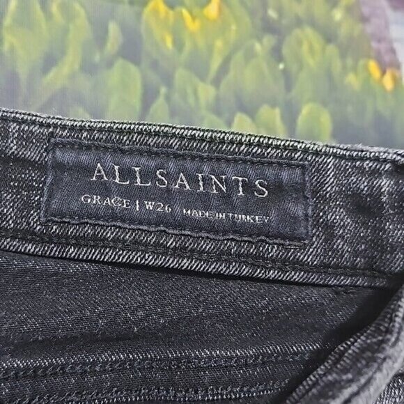 All Saints Grace Raw Hem Skinny Jeans Size 26 - Picture 4 of 6